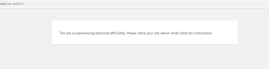 الخطأ Site is Experiencing Technical Difficulties