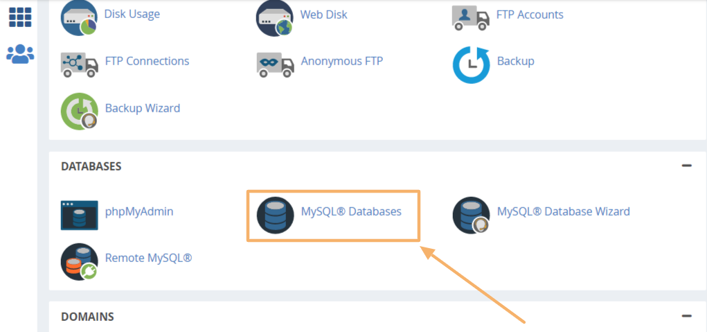 لوحة MySQL Database في سي بانل
