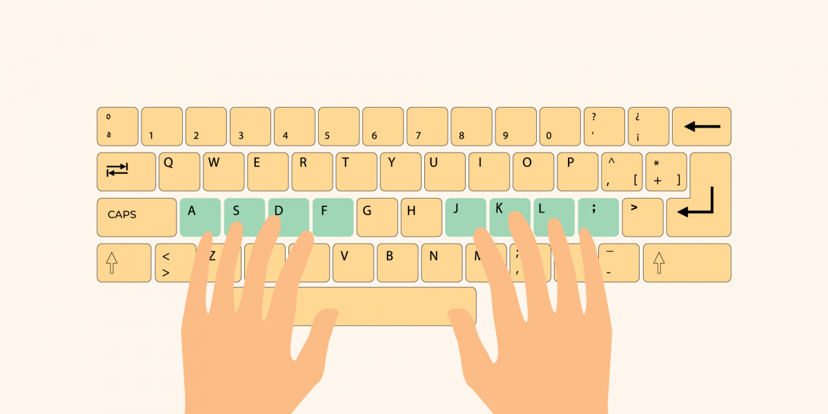 مواضع الحروف في لوحة المفاتيح