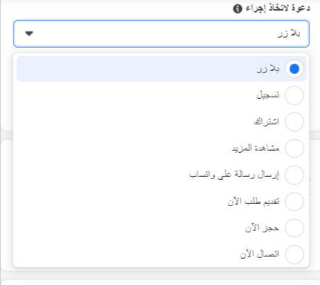 خيارات الدعوة لاتخاذ إجراء